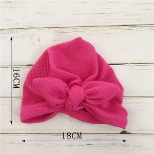 Open image in slideshow, Knot Bow Baby Headbands Toddler Headwraps 6m-18m Baby Turban Hats Babes Caps
