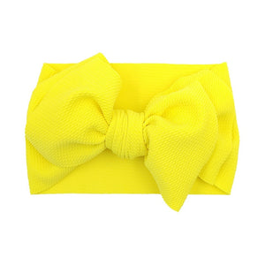 Open image in slideshow, New Baby Girls Headband Toddler Big Bow Hairband Cute Solid Stretch Turban Big Knot Head Wrap Head wear
